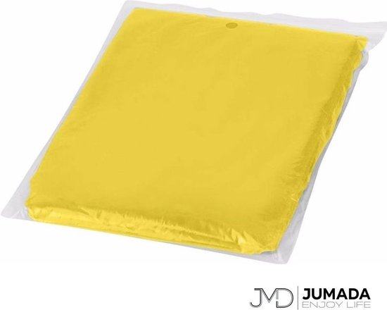 Jumada's Wegwerp Poncho - Regenponcho - Noodponcho - Regencape - Met Capuchon - Volwassenen - Geel