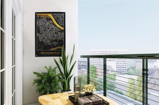 Carte Décoration Décoration de jardin - Spijkenisse - Or - Zwart - 40x60 cm - Affiche Jardin - Toile Jardin