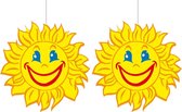 6x stuks zomer/lente feest thema zon versiering 28 cm van karton - Feestartikelen
