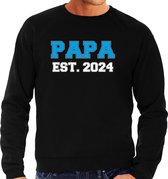 Papa est 2024 - sweater zwart voor heren - Aanstaande vader/ papa cadeau S