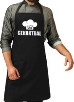 Chef gehaktbal schort / keukenschort zwart voor heren - kookschorten / keuken schort