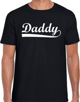 Daddy - t-shirt zwart voor heren - papa kado shirt / vaderdag cadeau S