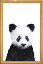 JUNIQE - Poster met houten lijst Baby panda illustratie -20x30 /Wit &