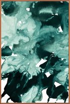 JUNIQE - Poster met kunststof lijst Inkblot Marble 4 -40x60 /Groen &