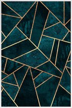 JUNIQE - Poster in kunststof lijst Deep Teal Stone -40x60 /Groen &