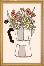 JUNIQE - Poster met houten lijst Moka Flowers Colors -20x30 /Grijs &
