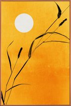 JUNIQE - Poster met kunststof lijst Sunny Side -20x30 /Geel & Oranje