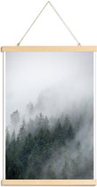 JUNIQE - Posterhanger Foggy Morning 2 -20x30 /Blauw & Wit