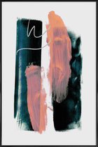 JUNIQE - Poster in kunststof lijst Abstract Brush Strokes 3X -30x45