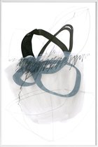 JUNIQE - Poster met kunststof lijst Line and Shape -13x18 /Grijs & Wit