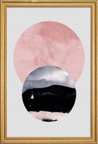 JUNIQE - Poster met houten lijst Minimalism 31 -30x45 /Grijs & Roze