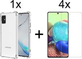 iParadise Samsung A51 Hoesje - Samsung Galaxy A51 hoesje transparant shock proof case hoes cover hoesjes - 4x samsung galaxy a51 screenprotector