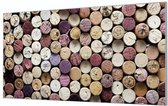 Wandpaneel Kurken collectie wijnflessen  | 100 x 50  CM | Zilver frame | Wandgeschroefd (19 mm)
