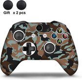 Siliconen Controller Hoesjes | Beschermhoes Skin | Geschikt voor Xbox One | Softcover Case | Grip | Camo | Bruin