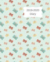 2019-2020 Diary: 8x10 Day to a Page Academic Year Diary, Notes, to Do List & Priorities on Each Page. Blue Cover Design with Butterflie