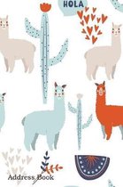 Address Book: For Contacts, Addresses, Phone, Email, Note, Emergency Contacts, Alphabetical Index With Cute Lama Background