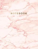 Notebook: Cute Pink Marble ★ Personal Notes ★ Daily Diary ★ Office Supplies 8.5 X 11 - Big Notebook 150 Pages