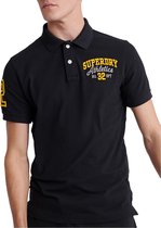 Superdry Classic Superstate Poloshirt - Mannen - zwart/geel/grijs