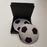 6 rubberen voetbal onderzetters - diner, tafelen, dineren, rubber, viltjes, EK, WK, voetballen, eredivisie