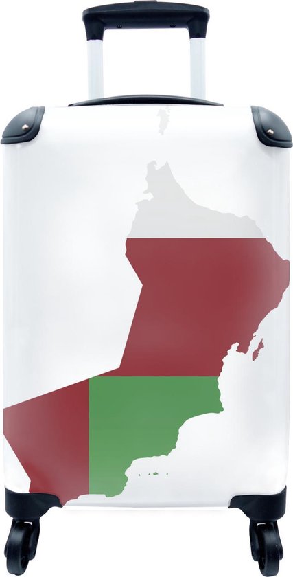 Koffer - een kaart van Oman met de kleuren van de vlag - Past binnen  55x40x20 cm en... | bol.com