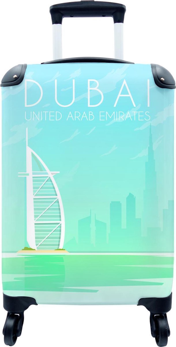 Valise - Illustration de la ville de Dubaï, United Arabes Unis - 35x55x20  cm - Bagage... | bol.com