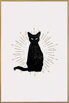 JUNIQE - Poster met kunststof lijst Familiar -40x60 /Ivoor & Zwart