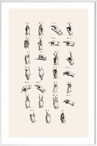 JUNIQE - Poster in kunststof lijst Vintage Sign Language Chart -20x30