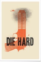JUNIQE - Poster Die hard -30x45 /Oranje & Zwart