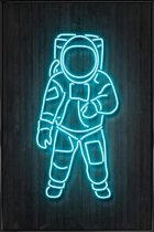 JUNIQE - Poster i kunststof lijst Neon astronaut -30x45 /Kleurrijk