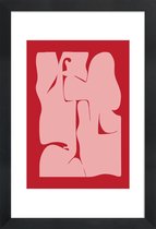 JUNIQE - Poster in houten lijst Abstracte -30x45 /Rood & Roze