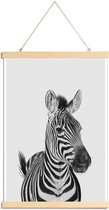 JUNIQE - Posterhanger Zebra Classic -30x45 /Wit & Zwart