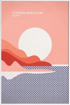 JUNIQE - Poster in kunststof lijst Amalfi Coast -40x60 /Blauw & Rood