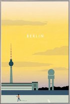JUNIQE - Poster met kunststof lijst Berlijn - retro -13x18 /Geel