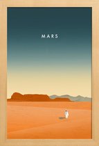 JUNIQE - Poster in houten lijst Mars - retro -40x60 /Oranje