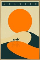 JUNIQE - Poster met kunststof lijst Morocco -13x18 /Ivoor & Oranje
