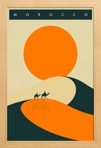 JUNIQE - Poster in houten lijst Morocco -20x30 /Ivoor & Oranje