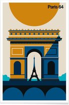 JUNIQE - Poster Paris 64 -40x60 /Geel & Ivoor