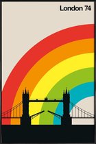 JUNIQE - Poster in kunststof lijst Vintage Londen 74 -40x60 /Kleurrijk