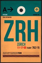 JUNIQE - Poster in kunststof lijst Zurich -30x45 /Groen & Oranje
