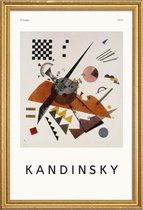 JUNIQE - Poster in houten lijst Kandinsky - Orange -30x45 /Ivoor &