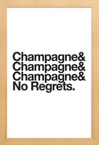 JUNIQE - Poster in houten lijst Champagne & Regrets -20x30 /Wit &