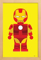 JUNIQE - Poster in houten lijst Iron Man Toy -30x45 /Geel & Rood