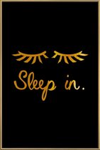 JUNIQE - Poster met kunststof lijst Sleep In gouden -40x60 /Goud &