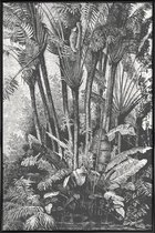 JUNIQE - Poster in kunststof lijst Palms in Water -20x30 /Grijs &