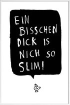 JUNIQE - Poster met kunststof lijst Slim -13x18 /Wit & Zwart