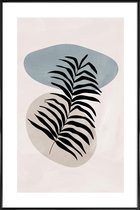 JUNIQE - Poster in kunststof lijst Stone Reed -20x30 /Blauw & Ivoor