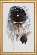 JUNIQE - Poster met houten lijst The Astronaut -40x60 /Grijs & Zwart