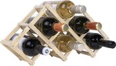 QUVIO Wijnrek / Wijnrek hout / Wijnrek liggend / Wijnrekken - 6 Flessen - Inklapbaar