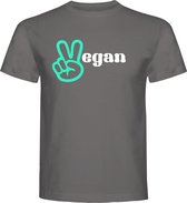 T-Shirt - Casual T-Shirt - Fun T-Shirt - Fun Tekst - Lifestyle T-Shirt - Mood - Food - Vegan - Dark Grey - Maat S