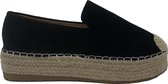 Espadrilles Suede Look Zwart - Maat 38